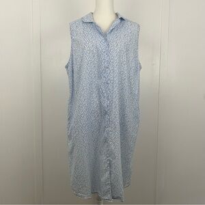 Joie womens long button down tank top dress floral size 2XL